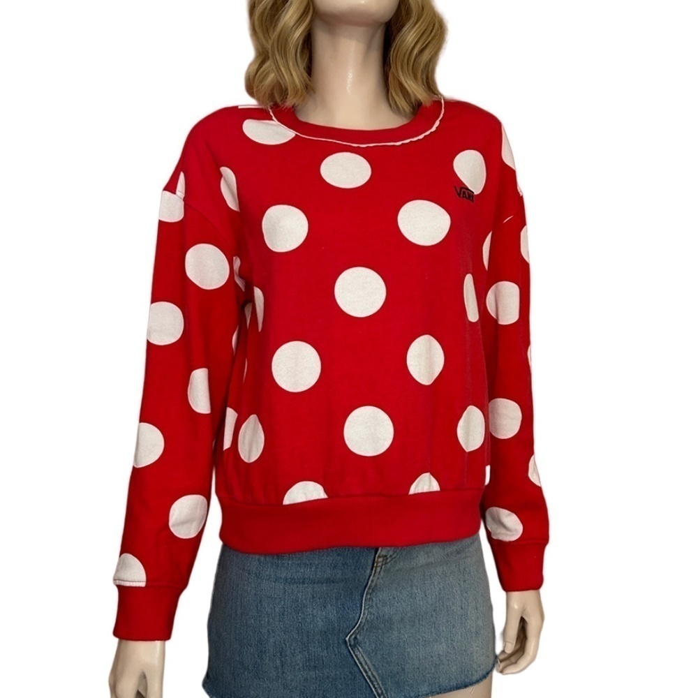 Vans Disney Mickey's 90th Birthday Mini Mouse Polkadot Fleece Sweatshirt S-M